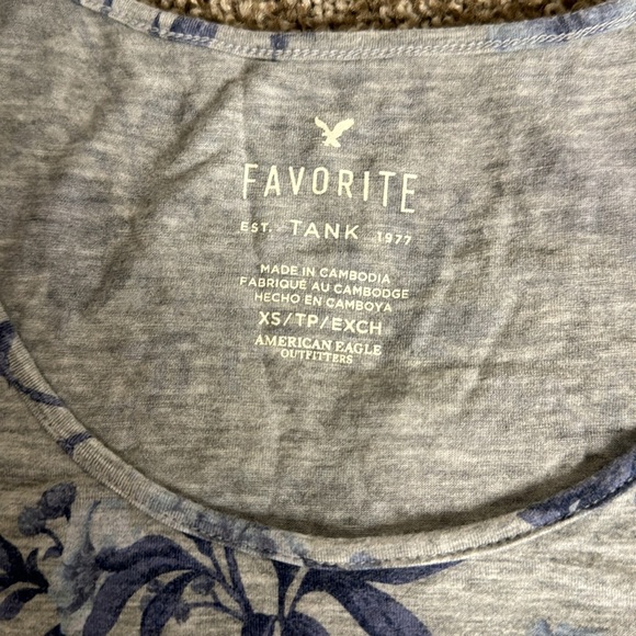 Blue & Grey Floral Tank Top - Picture 2 of 2